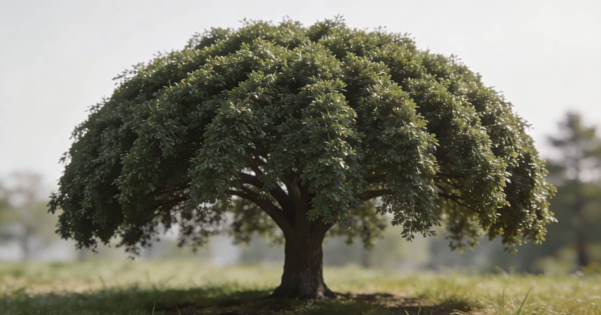 Arbre au large feuillage en forme de parasol